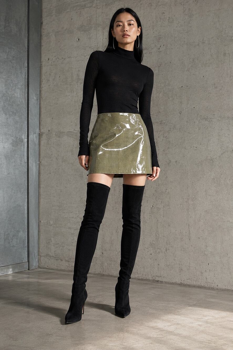 Helmut Lang NWT Plastic Micro Plaid Mini Skirt Black Multi Size 4